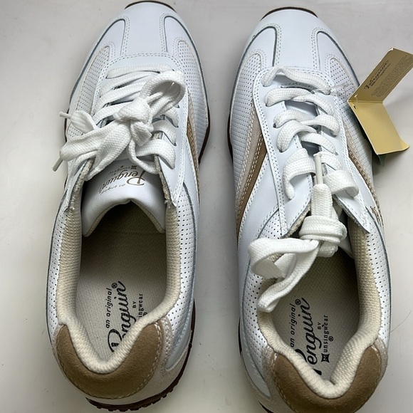 Men’s Original Penguin by Munsingwear Lace Up Shoes Size 11.5 White/Tan NIB - Picture 5 of 12
